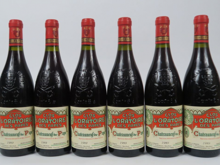 6 BOUTEILLES CHÂTEAUNEUF DU PAPE CLOS DE L'ORATOIRE - 1989 