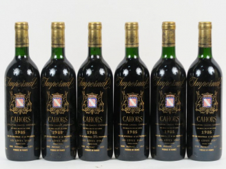 Vente aux enchères 6 BOUTEILLES CAHORS IMPERNAL - 1985