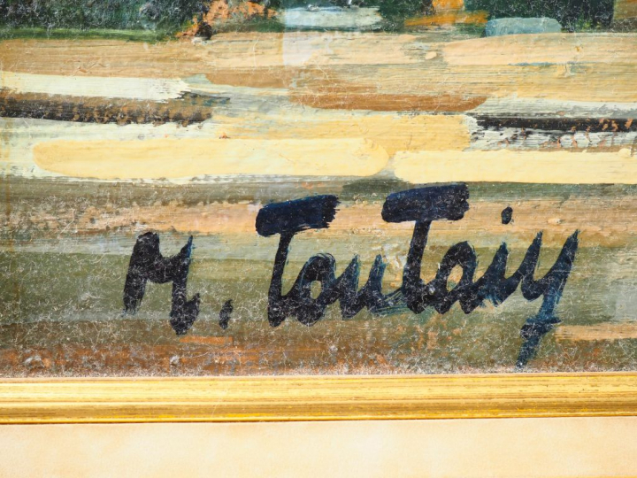 Max TOUTAIN. "Paysage" Huile sur toile, signée en bas à gauche. Dim. 6