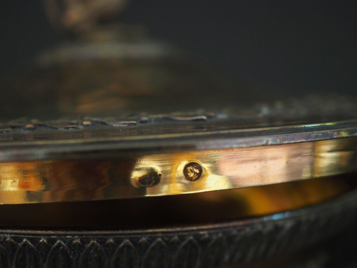 Drageoir et son présentoir Restauration en vermeil, poinçon Vieillard,