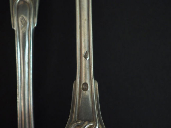 Partie de ménagère en argent, poinçon Minerve, à décor d'entrelacs et 