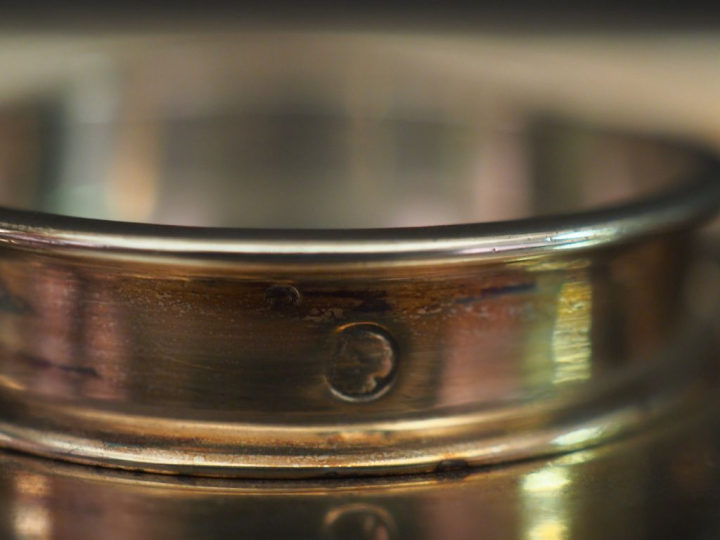 Porte-condiments de forme quandrangulaire en argent étranger et verre 