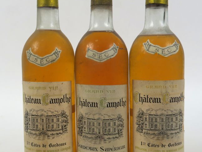 3 VIEILLES BOUTEILLES CHÂTEAU LAMOTHE - 1 BG/1 LB/1 HEP