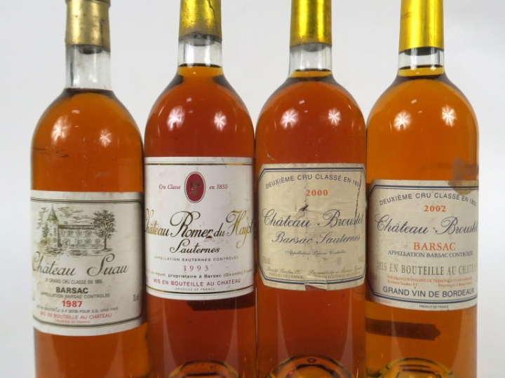 4 BOUTEILLES : 1 CHÂTEAU SUAU BARSAC 1987 BG/ELS - 1 CHÂTEAU ROMER DU 