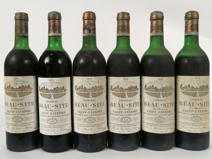 6 BOUTEILLES CHÂTEAU BEAU SITE SAINT ESTEPHE - 1978 - 1 LB/2 HEP/2 MEP