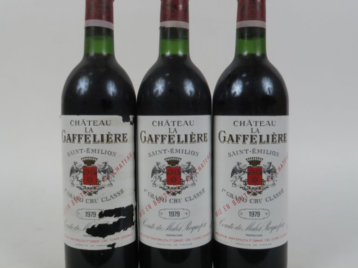 3 BOUTEILLES CHÂTEAU LA GAFFELIERE 1er GCC SAINT EMILION - 1979 - 1 EA