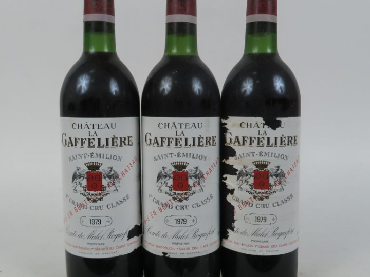 3 BOUTEILLES CHÂTEAU LA GAFFELIERE 1er GCC SAINT EMILION - 1979 - 2 EA
