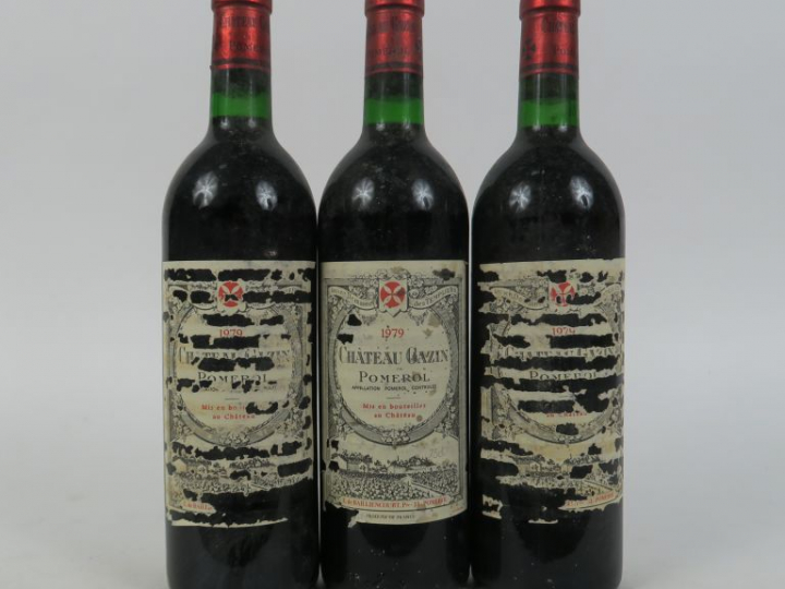 3 BOUTEILLES CHÂTEAU GAZIN POMEROL - 1979 - 1 ELA/2 ETA