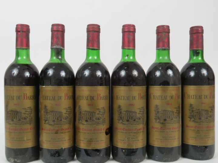 6 BOUTEILLES CHÂTEAU DU BARRY GC SAINT ÉMILION - 1982 - 4 LB/2 HEP/1 E