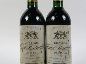 Vente aux enchères 2 BOUTEILLES CHÂTEAU HAUT BATAILLEY PAUILLAC - 1991 - ELS/ETLA