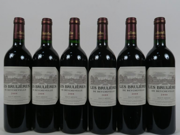 6 BOUTEILLES LES BRULIERES DE BEYCHEVELLE HAUT MEDOC - 2000