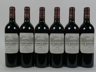 Vente aux enchères 6 BOUTEILLES LES BRULIERES DE BEYCHEVELLE HAUT MEDOC - 2000