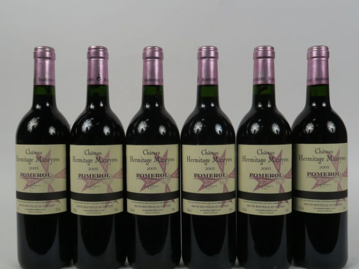 6 BOUTEILLES CHÂTEAU HERMITAGE MAZEYRES POMEROL - 2005