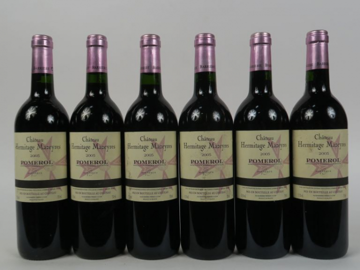 6 BOUTEILLES CHÂTEAU HERMITAGE MAZEYRES POMEROL - 2005