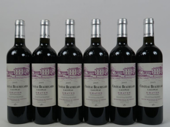 6 BOUTEILLES CHÂTEAU BEAUREGARD LAGUPEAU GRAVES - 2005