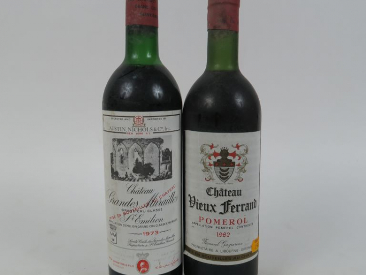 2 BOUTEILLES : 1 CHÂTEAU GRANDES MURAILLES GCC SAINT EMILION 1973 LB -