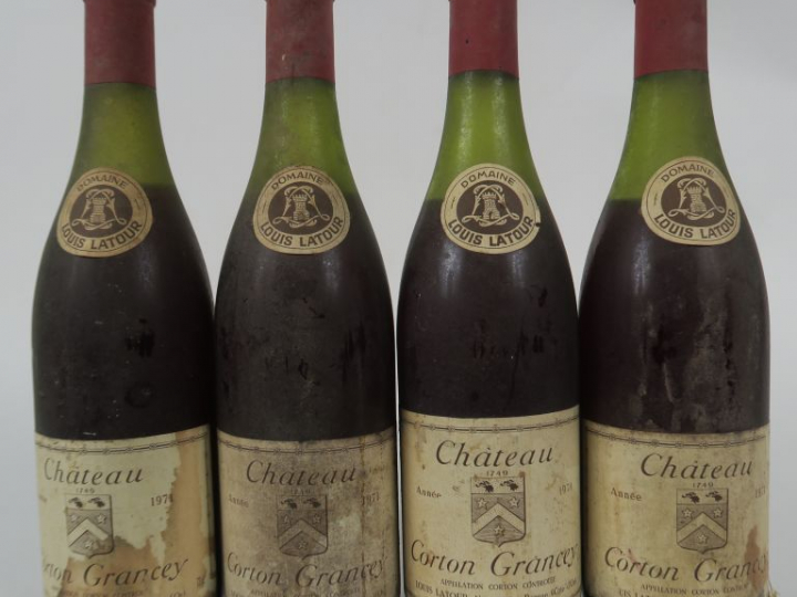 4 BOUTEILLES CHÂTEAU CORTON GRANCEY LOUIS LATOUR - 1971 - 4 CM/5 CM/2 