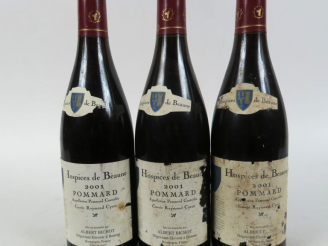 Vente aux enchères 3 BOUTEILLES HOSPICES DE BEAUNE POMMARD 'CUVEE RAYMOND CYROT' - 2001 -