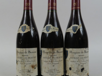 Vente aux enchères 3 BOUTEILLES HOSPICES DE BEAUNE SAVIGNY LES BEAUNE 1er CRU 'CUVEE FOUQ