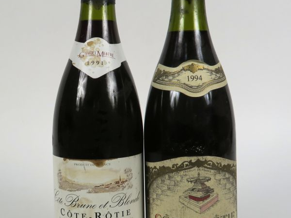 2 BOUTEILLES CÔTE ROTIE: 1 CÔTE BRUNE ET BLONDE GABRIEL MEFFRE 1991 EL