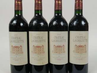 Vente aux enchères 4 BOUTEILLES CHÂTEAU LAGREZETTE - 2000