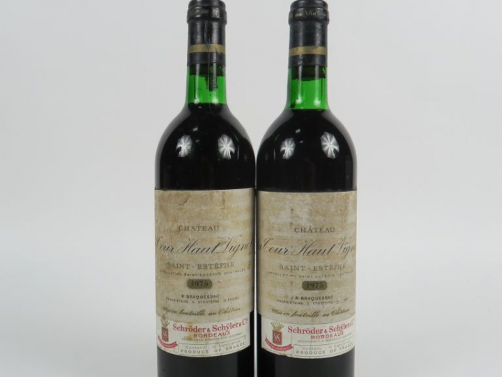 2 BOUTEILLES CHÂTEAU LA TOUR HAUT VIGNOBLE SAINT ESTEPHE - 1975 - 1 BG