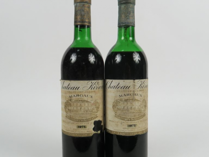 2 BOUTEILLES CHÂTEAU KIRWAN GCC MARGAUX - 1975 - 1 HEP/1 MEP/1 EA/ES/1