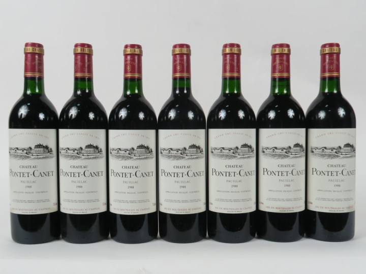 7 BOUTEILLES CHÂTEAU PONTET CANET GCC PAUILLAC - 1988 - CBO - 3 BG