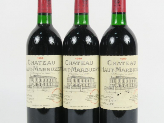 Vente aux enchères 3 BOUTEILLES CHÂTEAU HAUT MARBUZET ST ESTEPHE - 1989 - BG