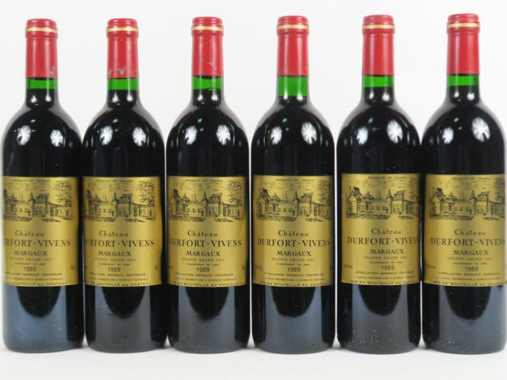 6 BOUTEILLES CHÂTEAU DURFORT VIVENS GCC MARGAUX - 1989