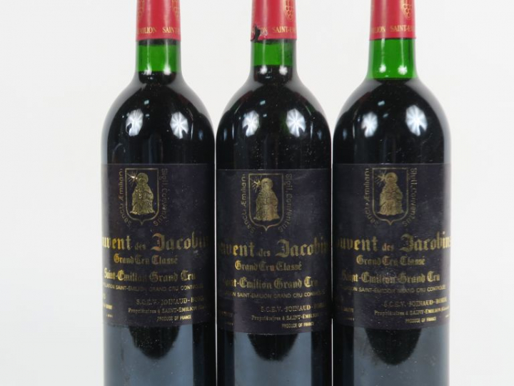3 BOUTEILLES COUVENT DES JACOBINS GCC ST EMILION - 1990 - 1 BG