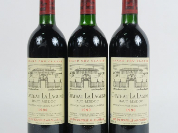 3 BOUTEILLES CHÂTEAU LA LAGUNE GCC HAUT MEDOC - 1990 - BG
