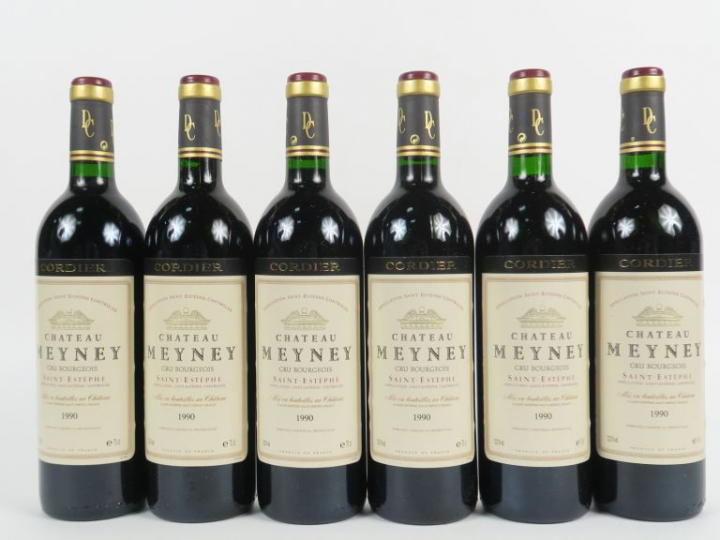 6 BOUTEILLES CHÂTEAU MEYNEY CB ST ESTEPHE - 1990