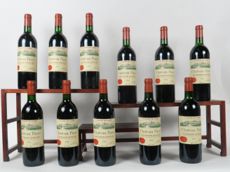 Vente aux enchères 11 BOUTEILLES CHÂTEAU PAVIE 1er GCC SAINT EMILION - 1992 - 2 BG/1 LB