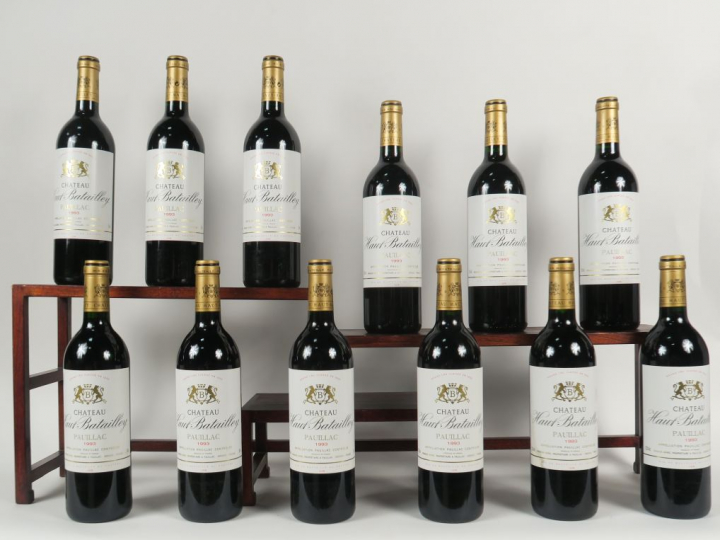 12 BOUTEILLES CHÂTEAU HAUT BATAILLEY GCC PAUILLAC - 1993 - CBO - 1 ETL