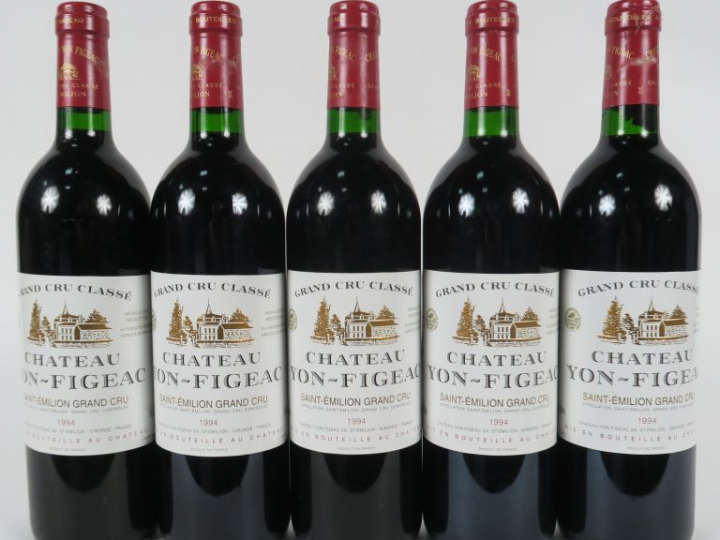 5 BOUTEILLES CHÂTEAU YON FIGEAC GCC SAINT EMILION - 1994 