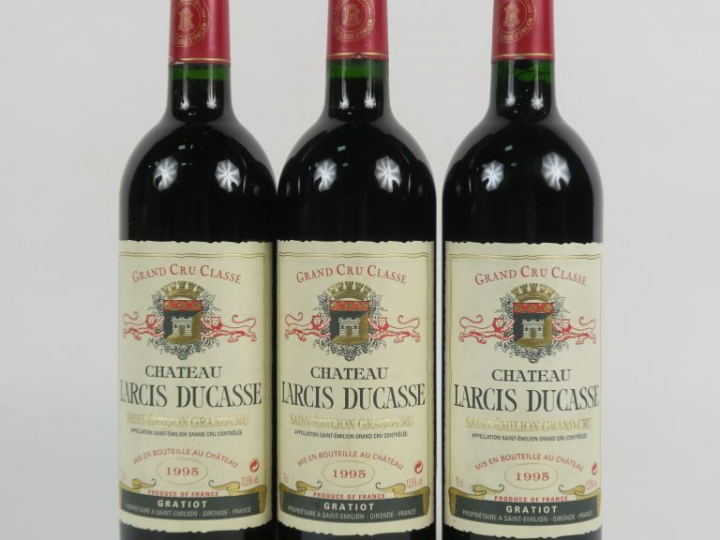 3 BOUTEILLES CHÂTEAU LARCIS DUCASSE GCC ST EMILION - 1995