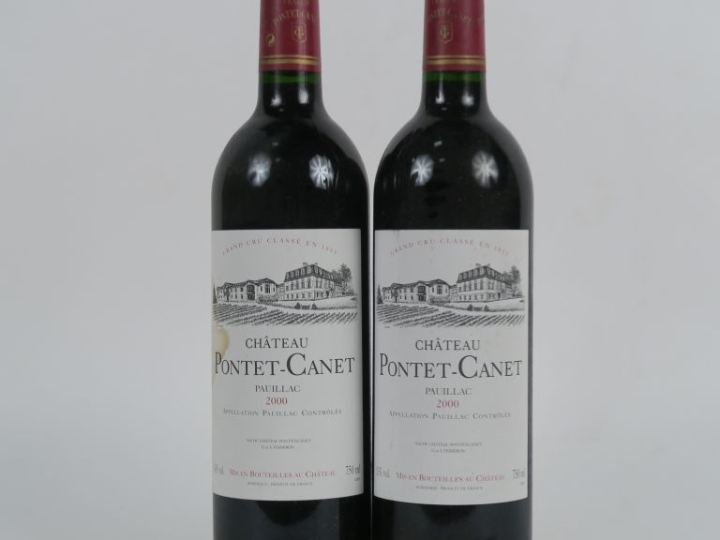 2 BOUTEILLES CHÂTEAU PONTET CANET GCC PAUILLAC - 2000 - 1 ETLT