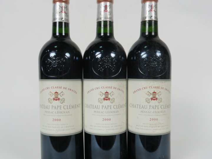 3 BOUTEILLES CHÂTEAU PAPE CLEMENT GCC GRAVES - 2000