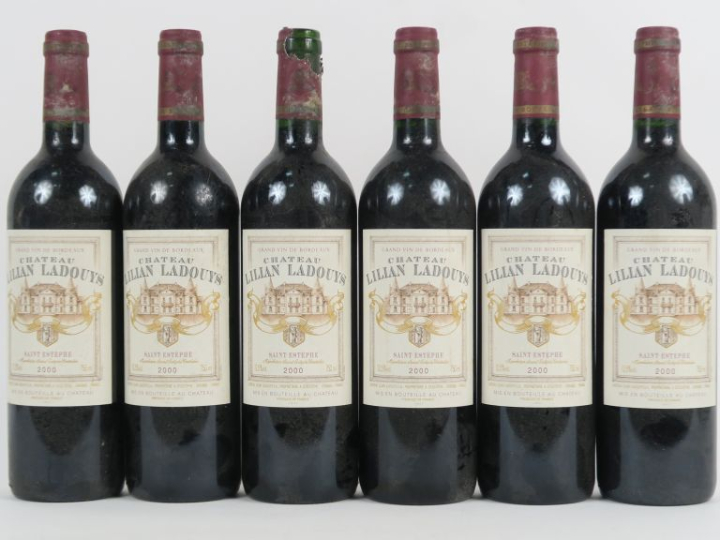 6 BOUTEILLES CHÂTEAU LILIAN LADOUYS ST ESTEPHE - 2000 - 1 CAPS AB