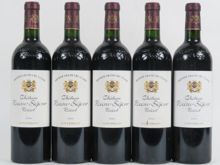 5 BOUTEILLES CHÂTEAU BEAU SEJOUR BECOT 1er GCC ST EMILION - 2004