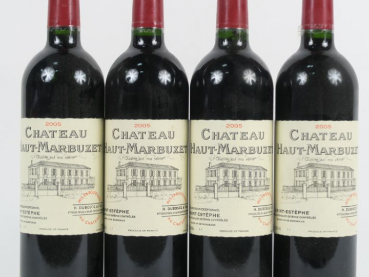 4 BOUTEILLES CHÂTEAU HAUT MARBUZET ST ESTEPHE - 2005