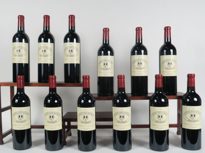 12 BOUTEILLES CHÂTEAU PAVIE MACQUIN 1er GCC ST EMILION - 2008 - CBO