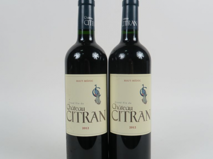 2 BOUTEILLES CHÂTEAU CITRAN HAUT MEDOC - 2012 - 1 ETLT