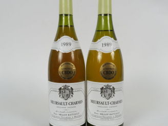 Vente aux enchères 2 BOUTEILLES MEURSAULT CHARMES PIERRE MILLOT BATTAULT - 1989 - 1 à 3 C