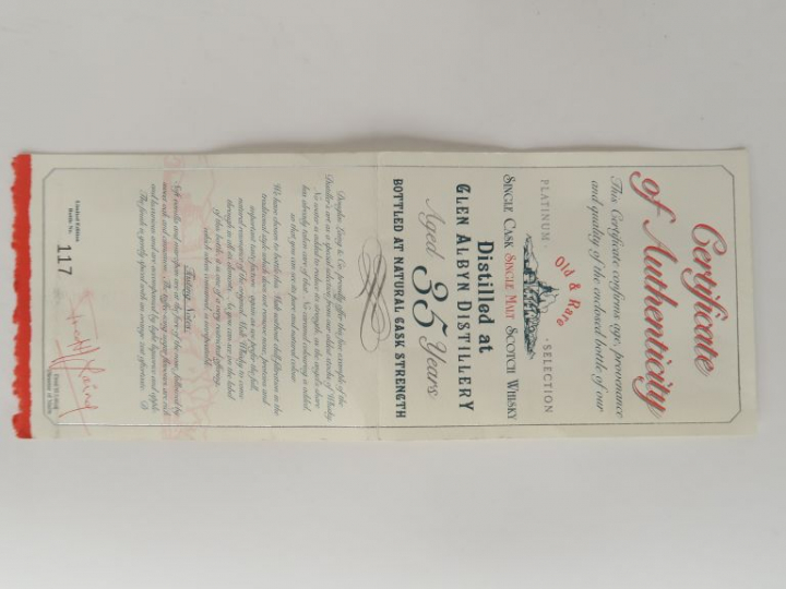 1 BOUTEILLE GLEN ALBYN (70cl/53,4°) 'The Old and Rare platinium Collec