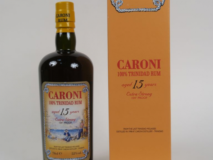1 BOUTEILLE RHUM CARONI EXTRA STRONG 104° PROOF 15 ANS DISTILLE EN 199