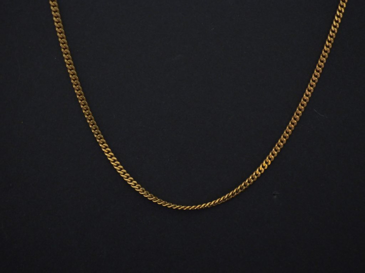 Chaine en or jaune, maille gourmette.  Long. 51 cm Poids. 6,78 g