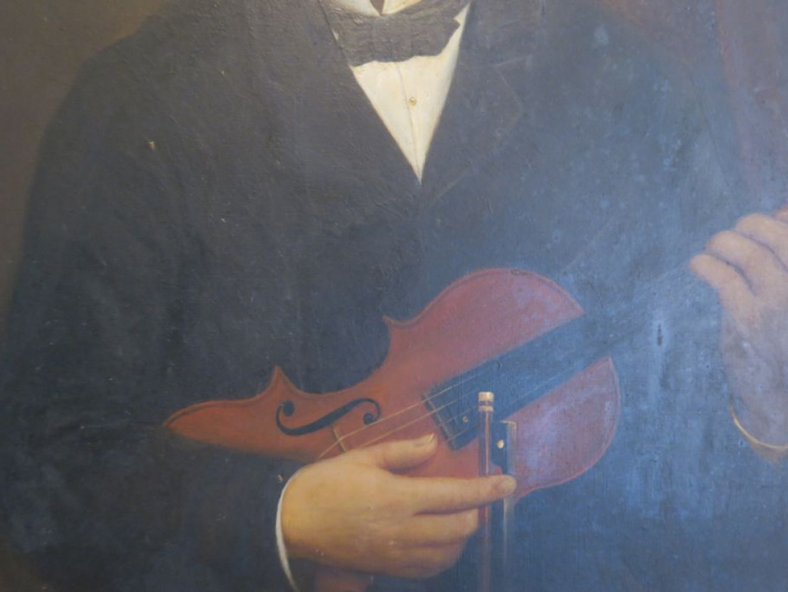 Ecole française XIXème. "portrait de musicien". Huile sur toile. Dim. 