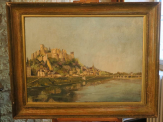 Vente aux enchères CHEVALIER. "vue de Béziers". Huile sur toile signée en bas à gauche. D